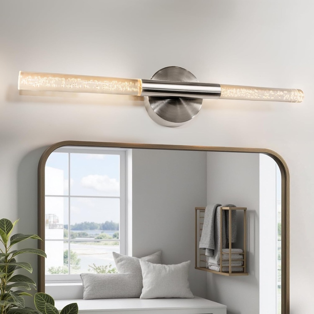 LED Bathroom Vanity Lights,24 inch Bathroom Light Fixtures Over Mirror,3000K Natural Warm Light, ETL＆UL Listed, Modern Wall Sconce for Bedroom,Living Room,Hallway,Brushed Nickel