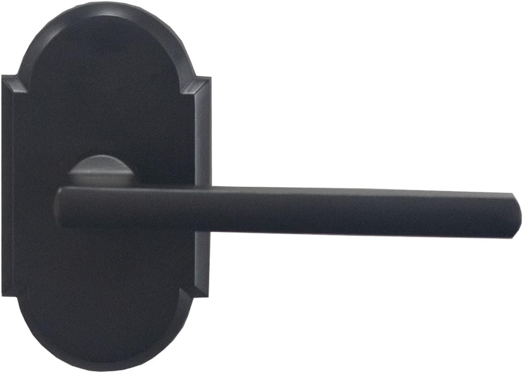 Delaney Hardware Bravura 939 Charlotte Lever Dummy Lockset with Modern Arched Trim Reversible Adjustable Door Handle Lever for Closet/Pantry, Matte Black