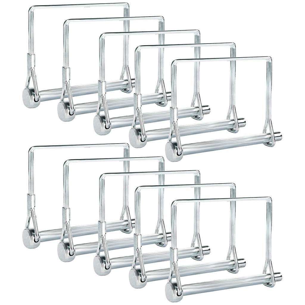 Pack of 10 Trailer Pins – 2-3/4" x 1/4" (L x W) – Featuring Trailer Hitch Pins, Shaft Locking Coupler Pins, PTO Pins and Lock Pins for Farm Trailers Towing, Lawn Equipment and Hitches