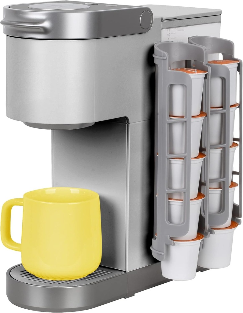 STORAGENIE Coffee Pod Holder Side Mount K Cup Pods Dispenser compatible with Keurig Coffee Makers, Perfect for Small Counters