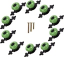 Retro Ceramic Knobs,Green Vintage Dresser Kitchen Petal Cabinet Pulls Rustic Zinc Alloy Black Base Back Plate Kid Cupboard Wardrobe Drawer Door Handles (Green) 10 Pack