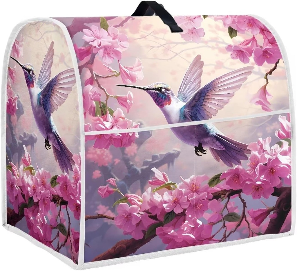 DISNIMO Hummingbird Floral Stand Mixer Cover Kitchen Aid Mixer Dust Covers with Pocket and Top Handle,Dust Proof Stain Resistant Food Processor Covers Kitchen Appliance Protection