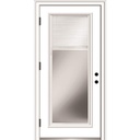National Door Company ZZ364943R Primed, Right Hand Outswing, Prehung Front Door, Full Lite, Clear Low-E Glass, Internal Blinds, 30" x 80", Steel