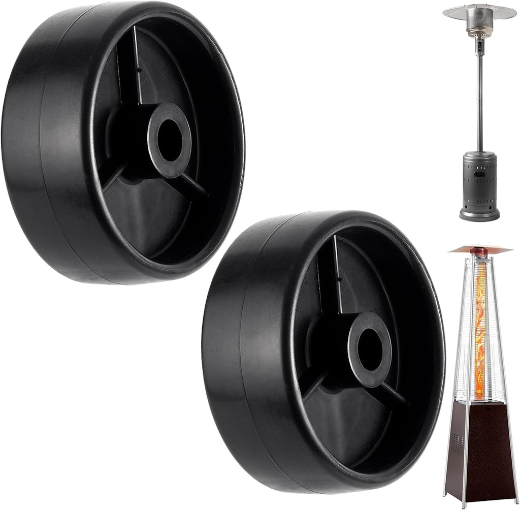 Outdoor Heater Replacement Parts Patio Heater Wheels Two Pieces, Suitable for Most Round Stand Up and Pyramid Propane Patio Heater (2 pack)