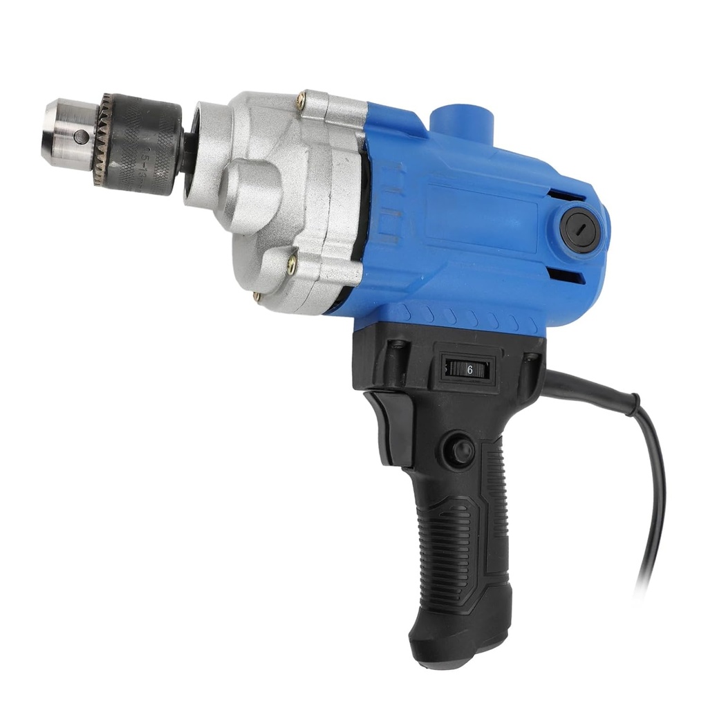 Drill Mixer Set, 0 to 3000rpm Adjustable Heavy Duty Electric Augers Post Hole Digging Corded Mixing Drill Machine Variable Speeds Concrete Mud Mixer with 15 Drill Bits for Drilling