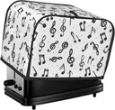 Funny Music Patterns Toaster Cover 2 Slice Washable Bread Maker Cover Decorative Kitchen Small Appliance Covers Dust Protection Stain Resistant Bread Machine Protector with Top Handle