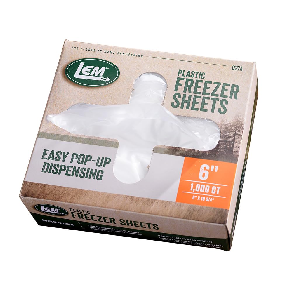 LEM Products 6" Freezer Sheets, Non-Stick, Non-Porous Polyethylene, 1000 Count Box