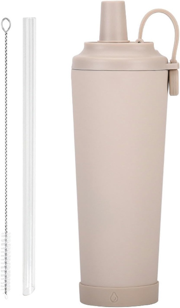 830ML/28oz Portable Magnetic Handle Water Cup, Student Outdoor Home Water Cup - Milk Tea Color - 830ML