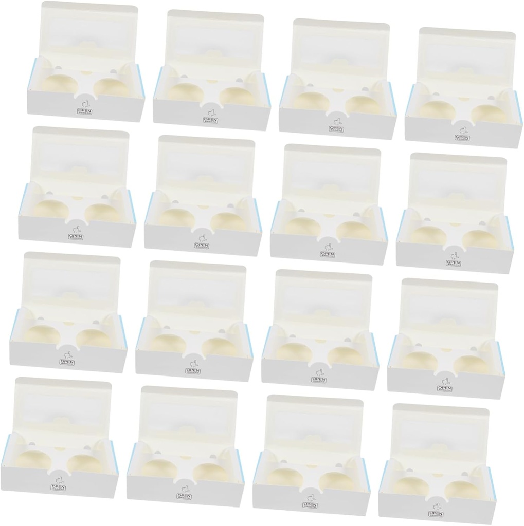 Veemoon 25pcs Egg Tart Boxes with Window Dessert Packaging Containers Bakery Storage Box for Cupcakes Pies and Pastries