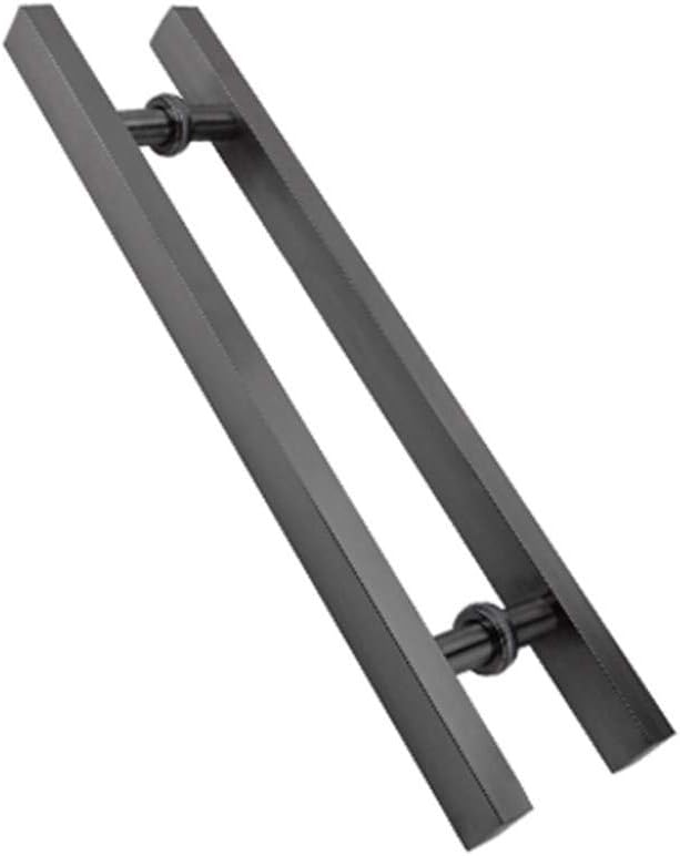 Glass Door Handle Set,Heavy Duty Brushed Stainless Steel Double Side Bar Handle,Square Shop Push Door Pull Handle,for Hotel Home Club Office Store Barn/Bronze/Hole Center 1400 Mm (