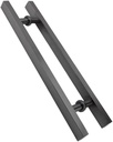 Glass Door Handle Set,Heavy Duty Brushed Stainless Steel Double Side Bar Handle,Square Shop Push Door Pull Handle,for Hotel Home Club Office Store Barn/Bronze/Hole Center 1400 Mm (