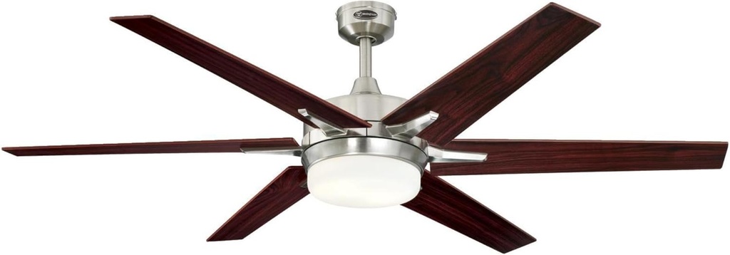 Westinghouse Cayuga 60-inch Ceiling Fan with LED Light Kit in Brushed Nickel