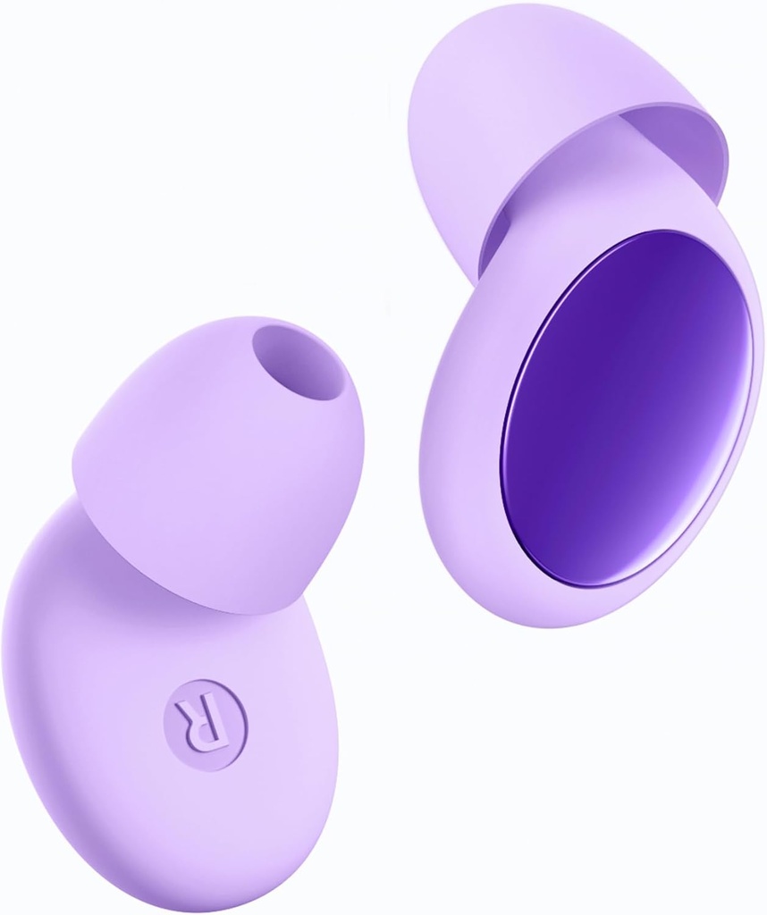 Ear Plugs for Sleeping 45dB Noise Cancelling Ear Plugs for Concerts & Noise Reduction, Earplugs for Sleep, Snoring Airplane Musician Calmer, Silicone Earplugs Reusable Concert Ear Plug +8Tip Violet