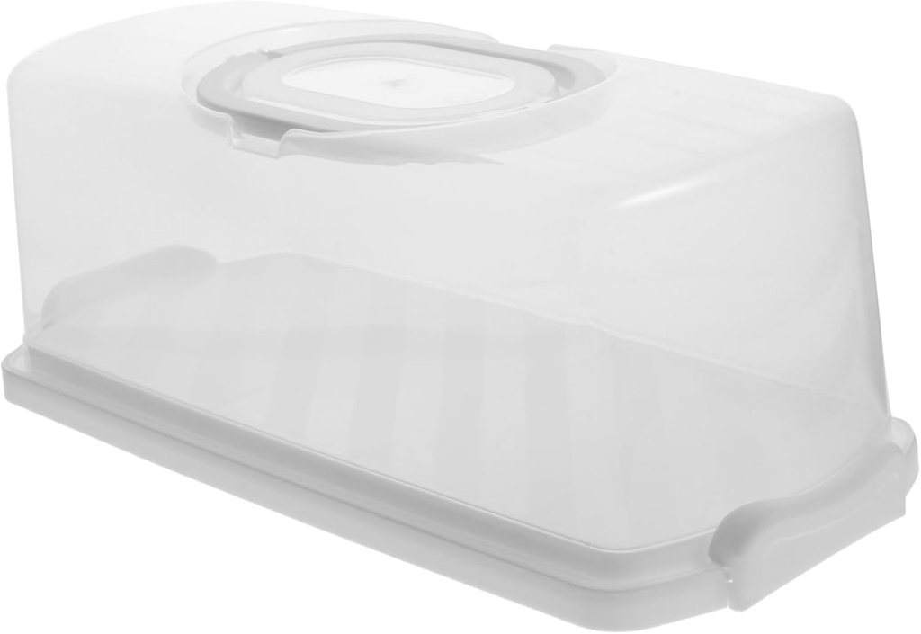 Airtight Bread Keeper Plastic Rectangular Bread Box with Portable Handle Loaf Cake Storage Container Box Multi-use Cake Carrier