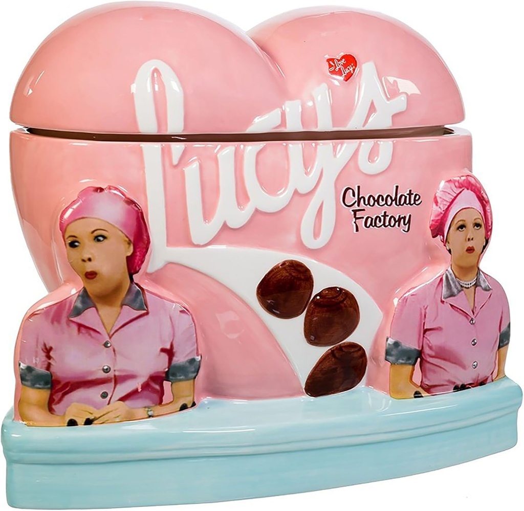 Kurt S. Adler I Love Lucy Chocolate Factory Cookie Jar,Pink