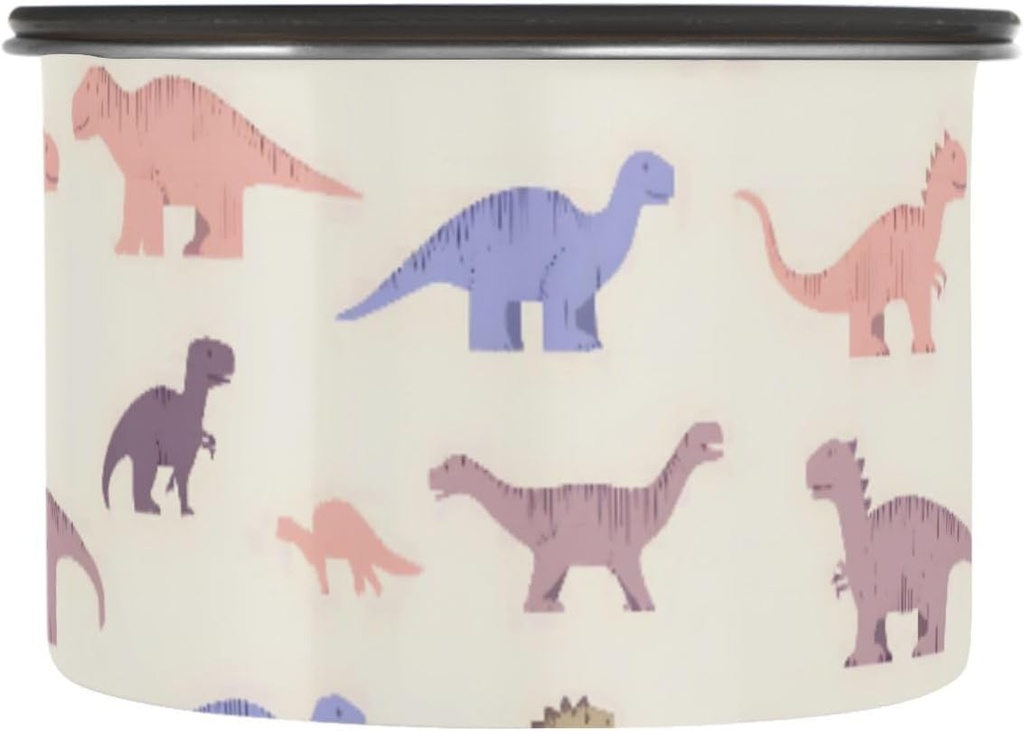 ALAZA Doodle Dinosaurs Dino Airtight Coffee Bean Canister 17oz Food Storage Containers with Lids For Gournd, Tea, Sugar, Flour, Rice, Cereal, Candy Cookie Jar