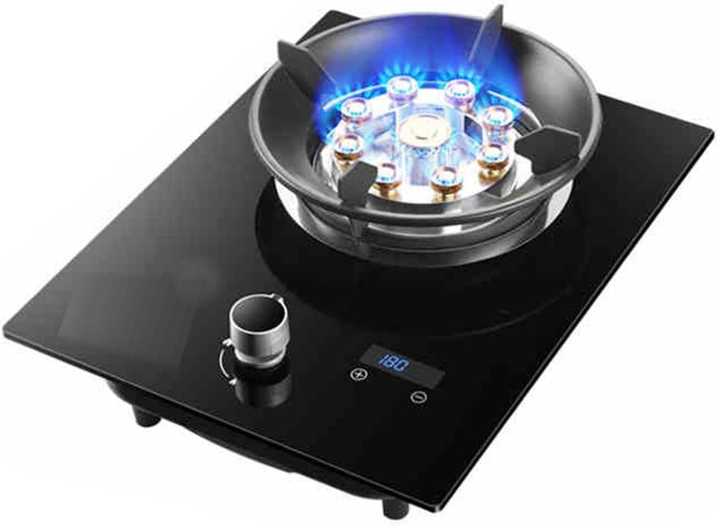 Indoor Gas Stove,Portable Single Stove with Thermocouple Flameout Protection Device,Timer for 180 Minutes,NG/Liquefied Gas Single Burner,for Home(LPG)
