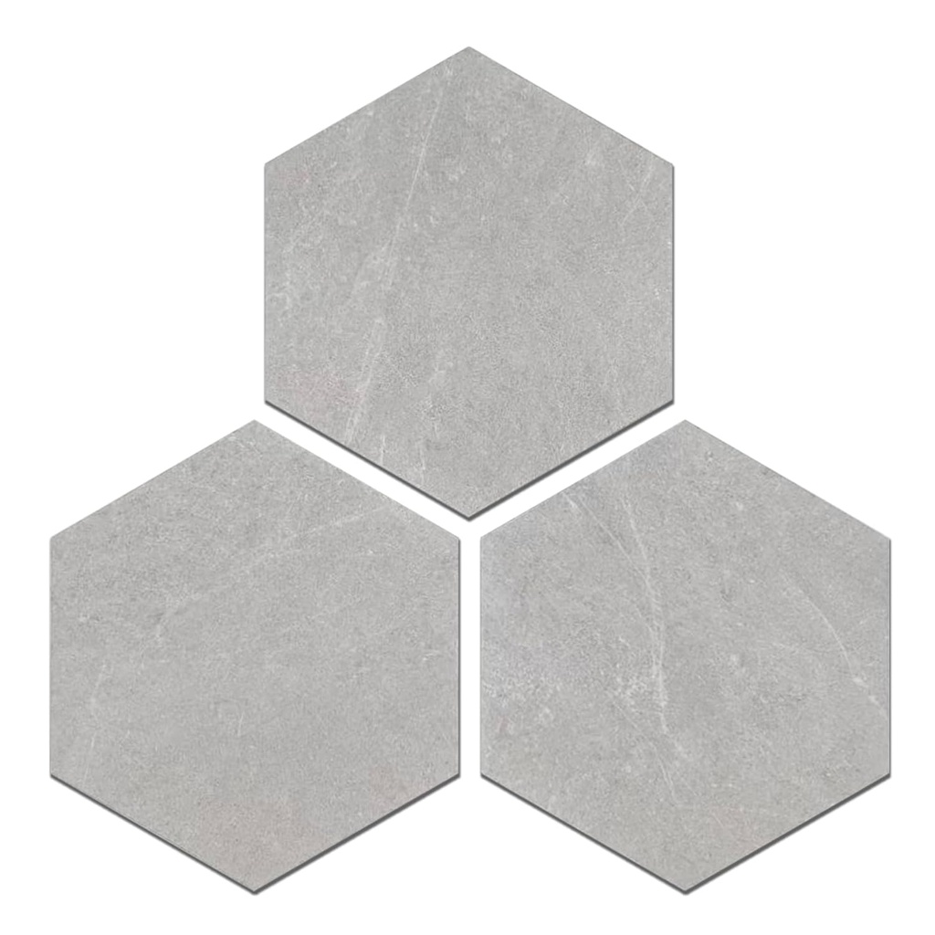 Kieacia Peel and Stick Floor Tile, 15 PCS Hexagon Dark Cement Color Tiles,PVC Waterproof Self Adhesive Tiles DIY for Floor Stickers Kitchen Backsplash,Bathroom