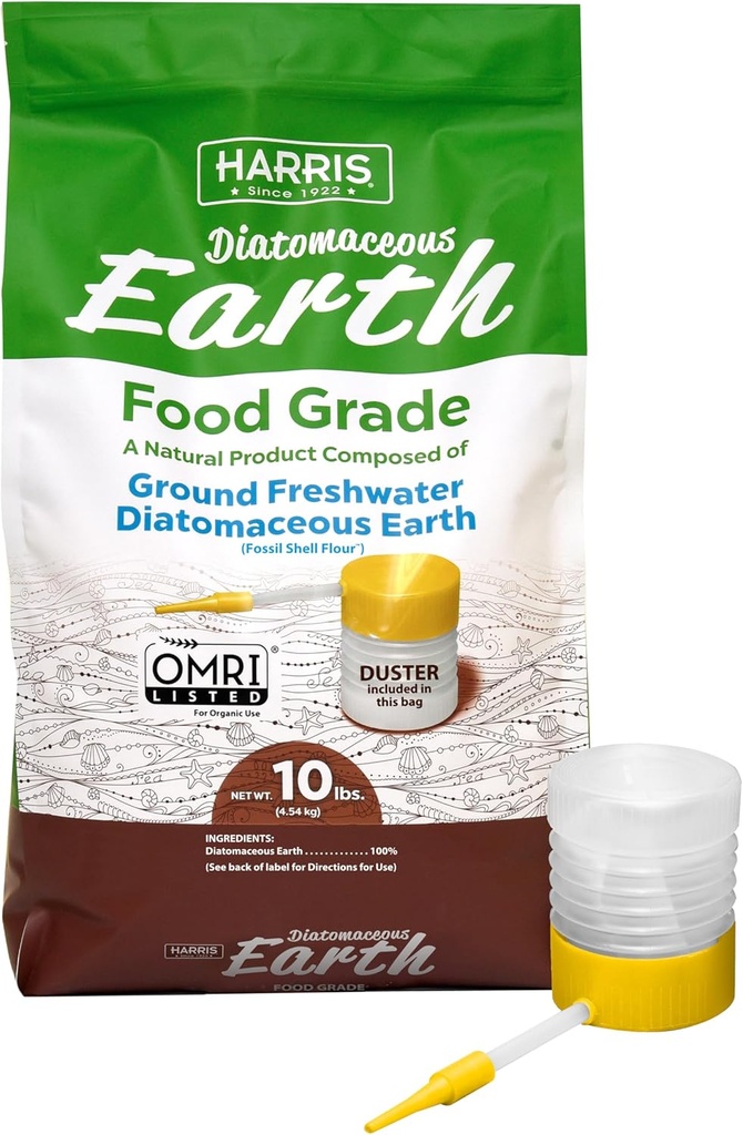 HARRIS Diatomaceous Earth Food Grade, 10lb with Powder Duster Included in The Bag