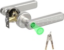 Secustone Smart Lock - Keyless Entry Door Knob with Passcode, Fingerprint, Keys - Bedroom, Apartment, Office - Silver