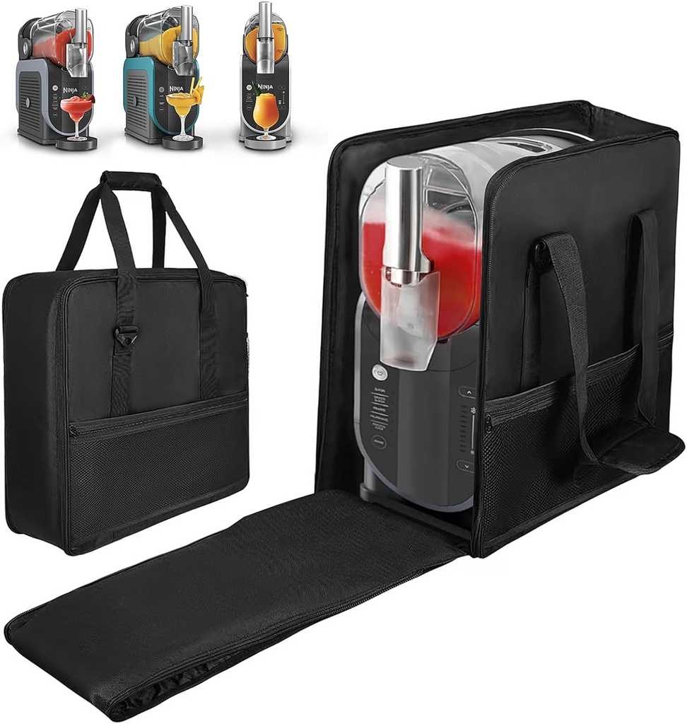 Carrying Bag for Ninja Slushie Machine Compatible with FS300 Series and FS299, Portable Outdoor Storage Bag Ninja Slushie Machine Accessories (Black)