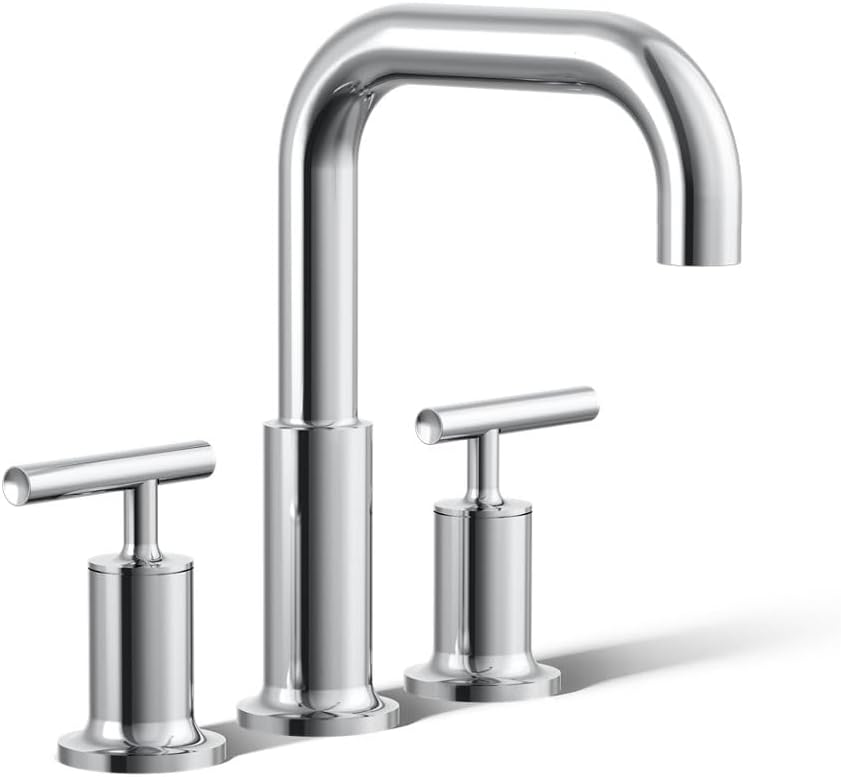 Kohler T14428-4-CP Purist Deck-Mount High-Flow Bath Faucet Trim with Lever Handles, Valve Not Included, Polished Chrome