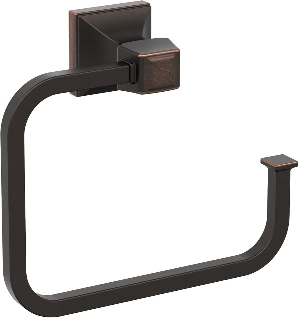 Amerock BH36022ORB | Oil Rubbed Bronze Towel Ring | 5-3/4 in (146 mm) Length Towel Holder | Mulholland | Hand Towel Holder for Bathroom Wall | Small Kitchen | Bath Accessories