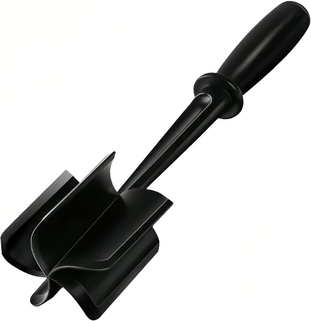 Meat Chopper and Ground Beef Masher, 5-Blade Heat-Resistant Nylon Kitchen Tool, Ideal as a Hamburger Smasher, Potato Masher and Taco Meat Prep Tool, Dishwasher Safe, Black