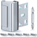 Home Security Door Lock for Kids, Childproof Door Reinforcement Latch with 3" for Inward Swing Doors, Upgraded Night Lock for Front Door Defense, Includes Phillips Drill Bit - Frosted Silver