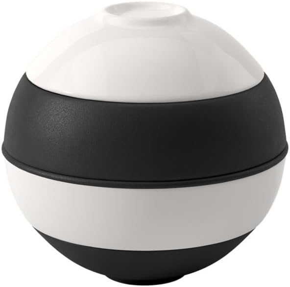 Villeroy & Boch Iconic Collection La petite Boule, Premium Porcelain, Made in Germany, Appetizer Set for 2, 5.5 x 5.5 in, Black & White