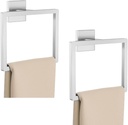 2-Piece Brushed Nickel Square Towel Ring,Modern Hand Towel Holder for Bathroom,Stainless Steel Towel Hangers Wall-Mounted Towel Rack