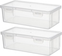 2pcs Box Storage for Bread Seasonings Airtight Food Containers Lids Kitchen Pantry Organizer
