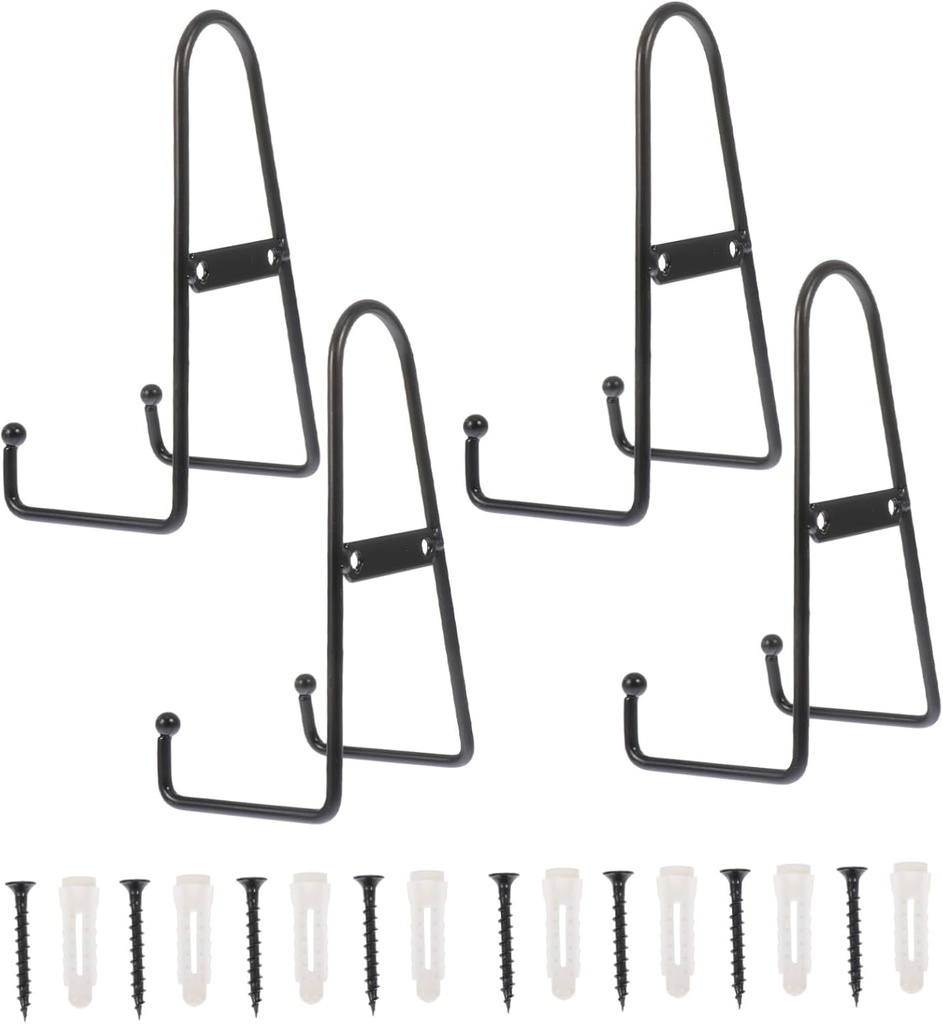 4pcs Metal Plate Display Racks for Ceramic Plates Dish Storage Rack for Organizing and Displaying Trays Platters Artwork and Tableware in Home Store