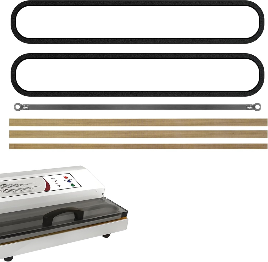 Maintenance Kit compatible with Weston Pro-2100, Pro-2200, Pro-2300 Vacuum Sealers - Includes 2 Rubber Seals, 3 PTFE Covers, and Heat Wire