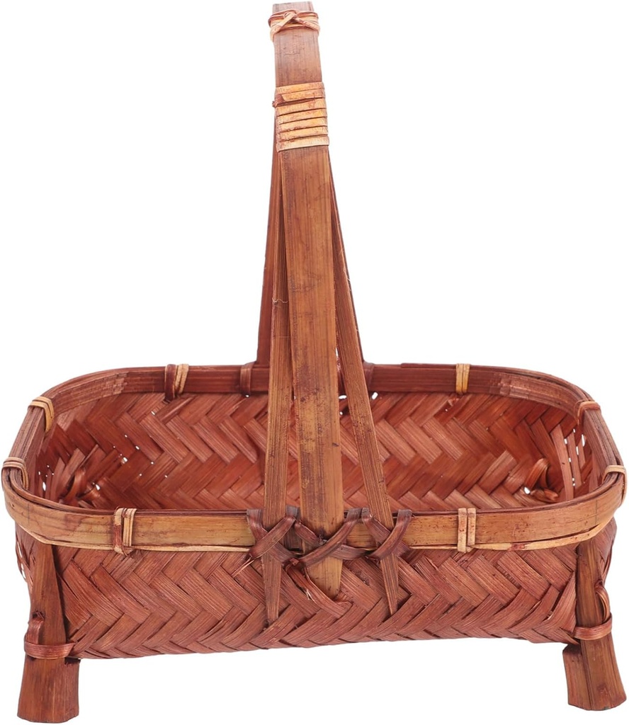 Cabilock Bamboo Woven Storage Basket Fruit Holder Desktop Basket Kitchen Organizing Decorative