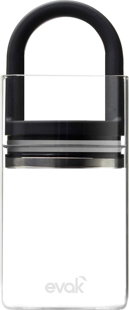 Prepara Evak Classic Glass Food Storage, 1/5 LB Capacity, Black