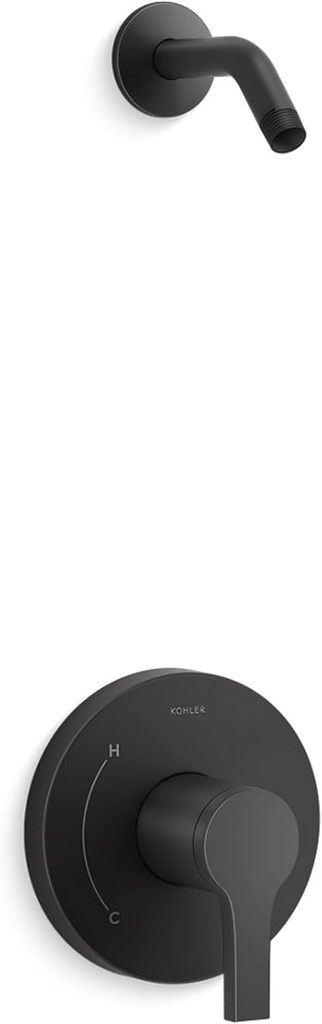 [BRSREYAZOV5Q4F37] KOHLER TLS35321-4-BL, Elate Rite-Temp Bath and Shower Trim Kit with Push-Button Diverter, Matte Black, Modern Bathroom Upgrade, Durable Finish (Without Showerhead)