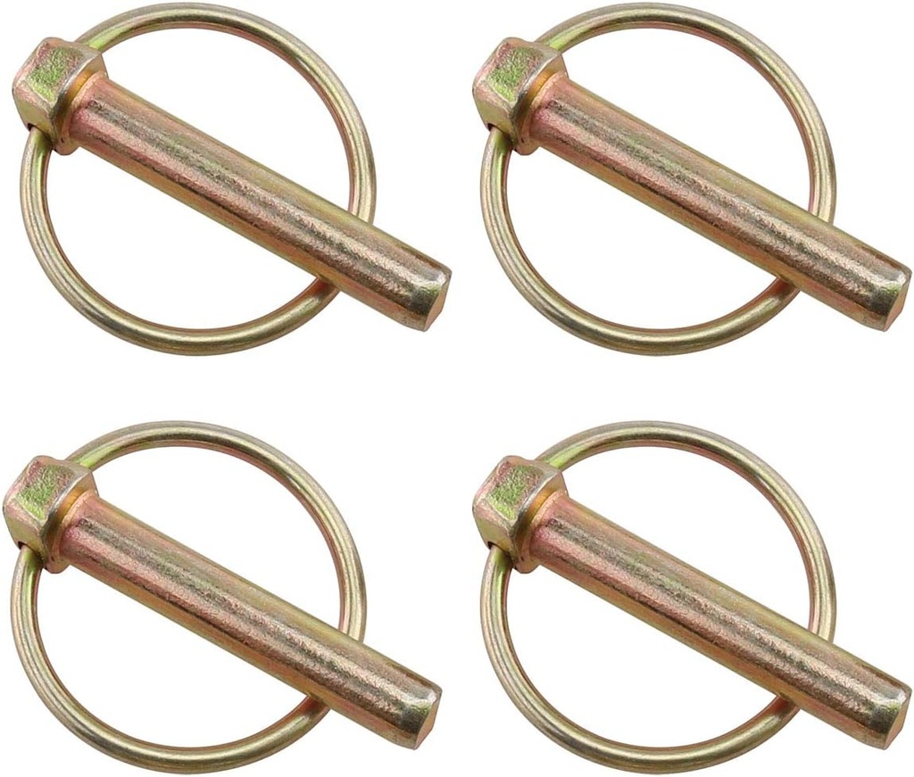 E-outstanding Linch Pin 4PCS 45mm Heavy Duty Lynch Pin Shaft Locking Pin Fastener Assortment Kit for Farm Tractors Trailers Trucks Mowers Trolleys and Carriages M8(5/16Inch)