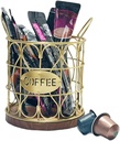 Round/Square Coffee Storage Basket Large Capacity Coffee Espressos Pods Basket for Kitchen Countertop