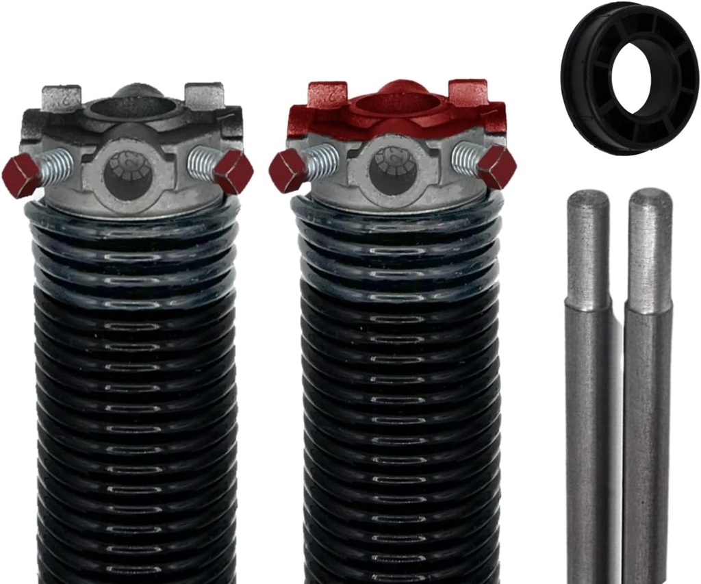 Garage Door Torsion Springs (218 x 1.75 x 26.25) | 1" Nylon Bushing + Winding Bars | Left and Right Hand Wound Replacement218-1.75-26.25-Bushing+Bars_BR (Pair)