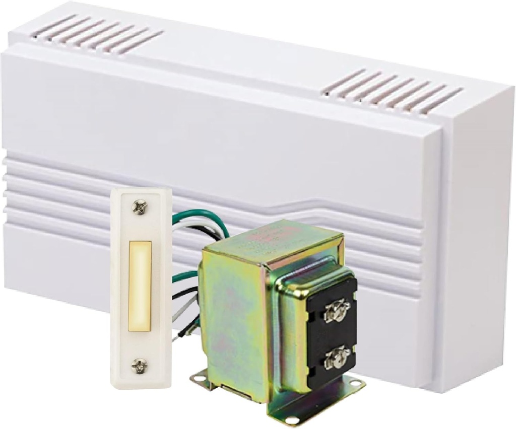 Newhouse Hardware Hardwired Chime Kit with 16-Volt/30VA Transformer and Surface-Mount White Button