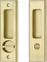NCL Sliding Door Handle for Bath, Satin Brass Barn Door Flush Handle, Privacy Pocket Door Lock