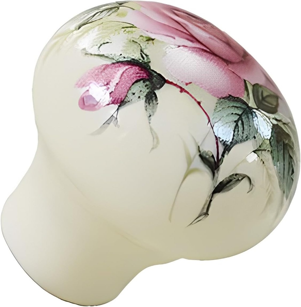 Vintage Ceramic Flower Roses Dresser Drawer Pull Knobs, Pack of 8 (30mm/1.18", Beige)