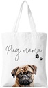 Pug Mama Canvas Tote Bag for Women, Dogs Lover Gift for Dog Mom, Birthday Christmas Cute Pug Gifts For Women, Tote Bag for Work College Travel. (091)