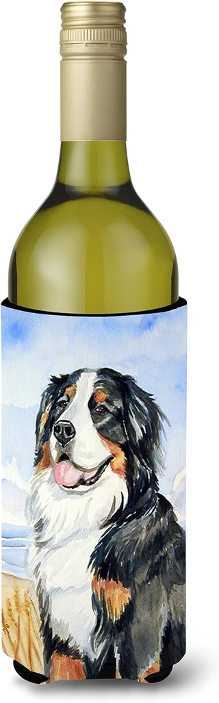Caroline's Treasures 7012LITERK Momma's Love Bernese Mountain Dog Wine Bottle Hugger Bottle Cooler Sleeve Hugger Machine Washable Collapsible Insulator Beverage Insulated Holder