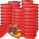 50 Pcs 22 oz Valentine's Day Heart Shaped Storage Containers with Lids Valentine Plastic Storage Charcuterie Boxes Red Heart Disposable Dessert Box for Kitchen Restaurant Fruit Vegetable food