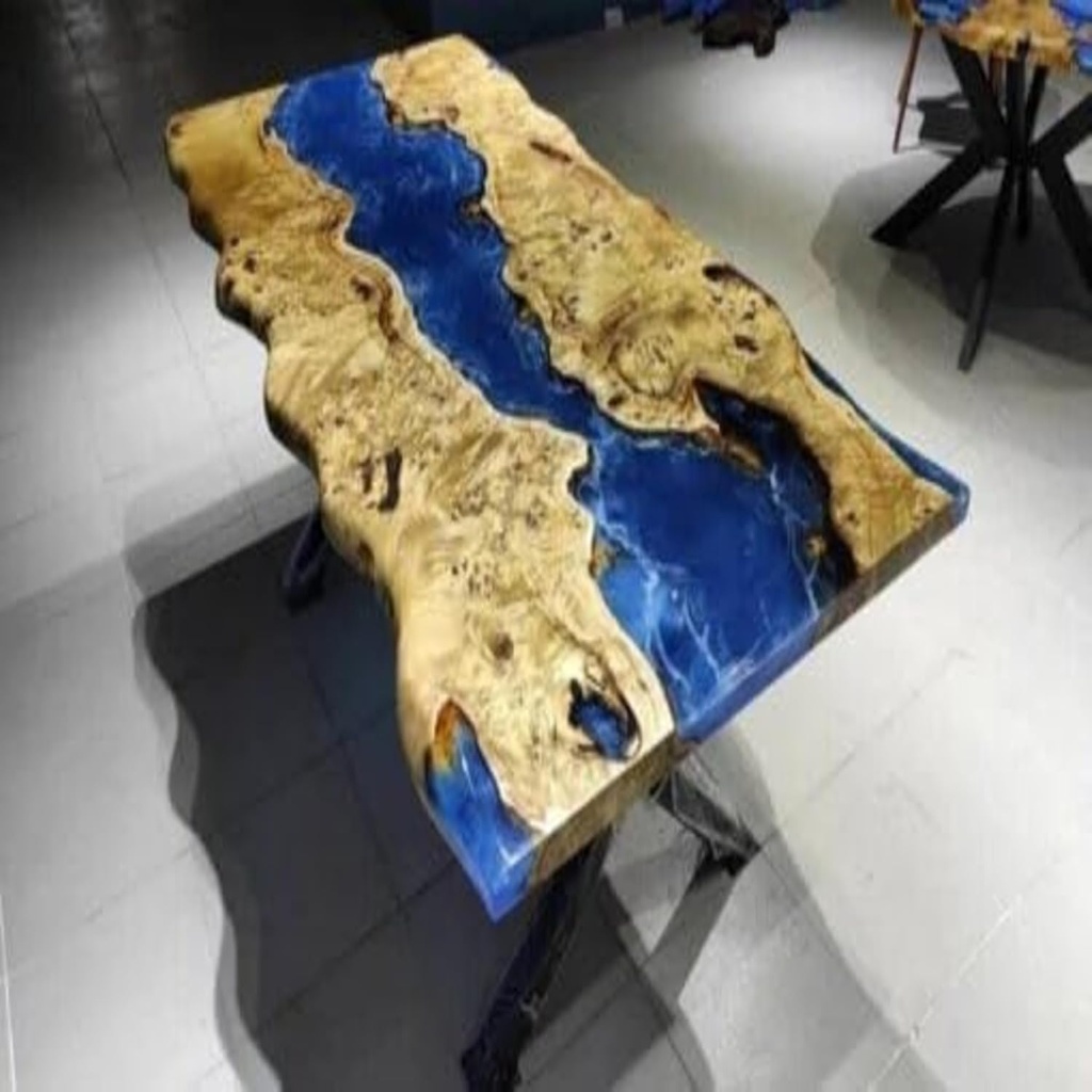 Customized Large Epoxy Table – Ocean Meets Desert Resin Dining Table for 2, 4, 6, 8 – Epoxy Coffee Table – Unique Living Room & Home Décor Furniture