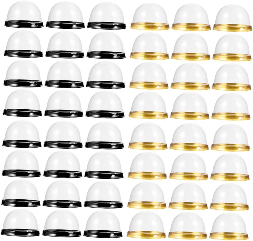 Homoyoyo 100pcs Round Egg-yolk Puff Box Cupula Macaron Boxes for Small Cakes Light Weight Dessert Packing Containers