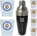 R and R Imports North Carolina A&T State Aggies Officially Licensed Collegiate Barware Set – 7-Piece Cocktail & Whiskey Glass Gift Pack