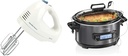 Hamilton Beach 6-Speed Electric Hand Mixer with Whisk, Traditional Beaters & Portable 6 Quart Set & Forget Digital Programmable Slow Cooker with Lid Lock